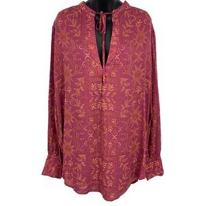 Urban Outfitters Free People Large Women Long Sleeve Boho Tunic Top Blouse New